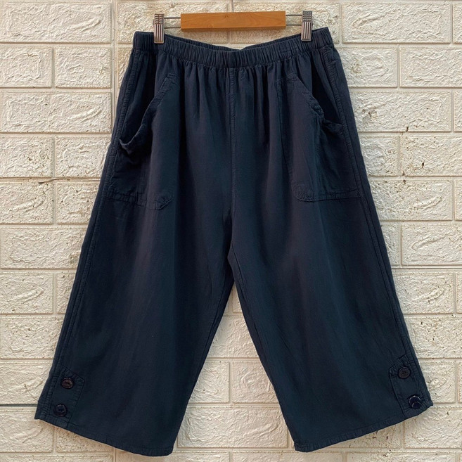 兩釦水洗七分褲 舒適修身