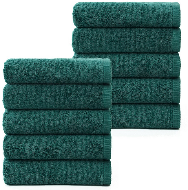 애슐리모던 먼지없는 국산 호텔세면수건 30수 150g, 10개, 딥그린