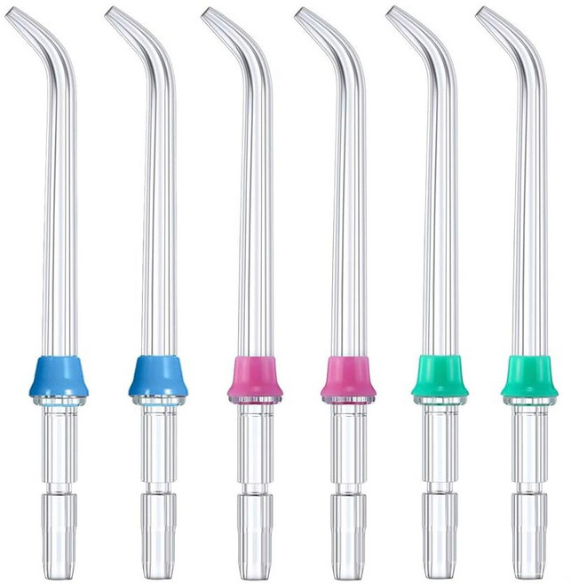 워터픽 워터 플로서 및 기타 브랜드 구강 세정기와 호환되는 교체용 클래식 제트 팁 치실 리필 교체 헤드 클래식 제트 노즐 액세서리(6팩), 워터픽 워터 플로서 기타 구강 세정기와 호환되는 교체용