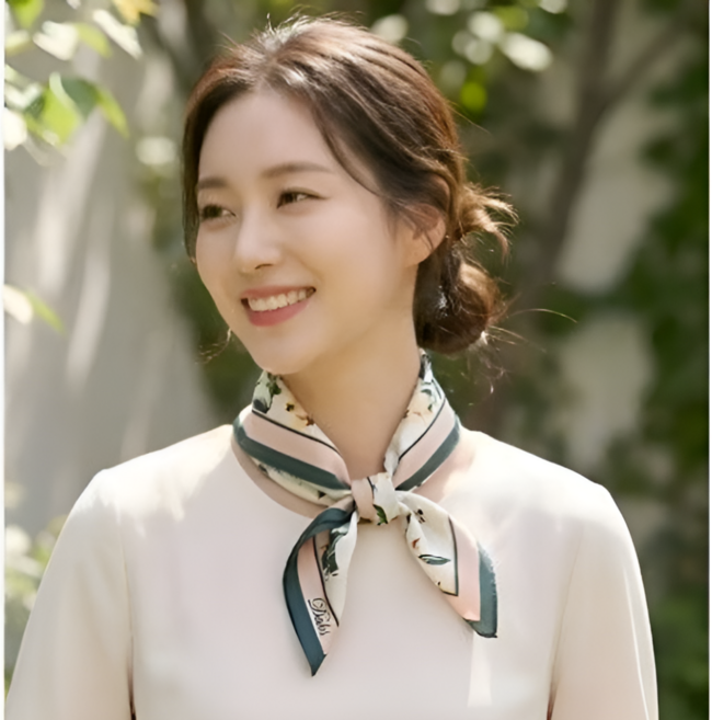 닥스 플라워 쁘띠스카프 선물포장쇼핑백구성(스카프링포함)