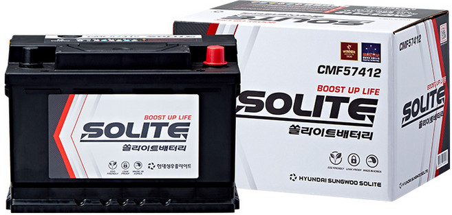 현대 아반떼 MD 쏠라이트 자동차 배터리 CMF57412 DIN74L, 1개