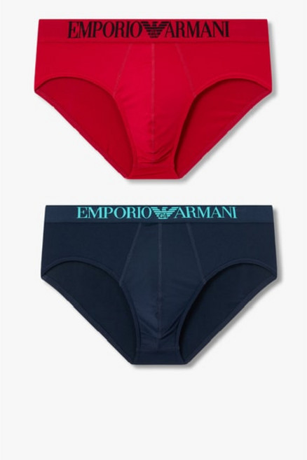 매장정품 EMPORIO ARMANI UNDERWEAR 엠포리오 아르마니 언더웨어 남성 로고 밴딩 솔리드 폴리 브리프 2종SET(0815111030 0815111031) 1710