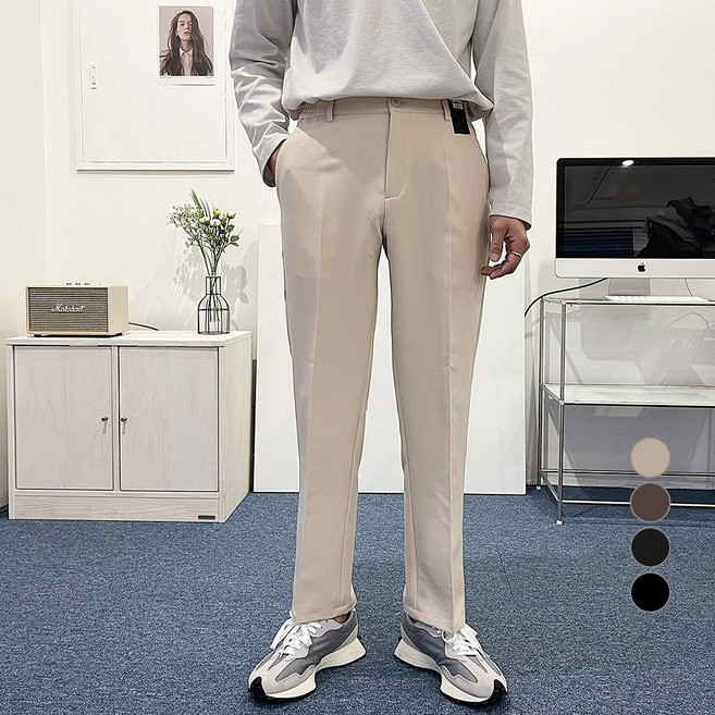 콘피아르 남성용 포시즌 링클프리 옆밴딩 테이퍼드핏 슬랙스 TC6114