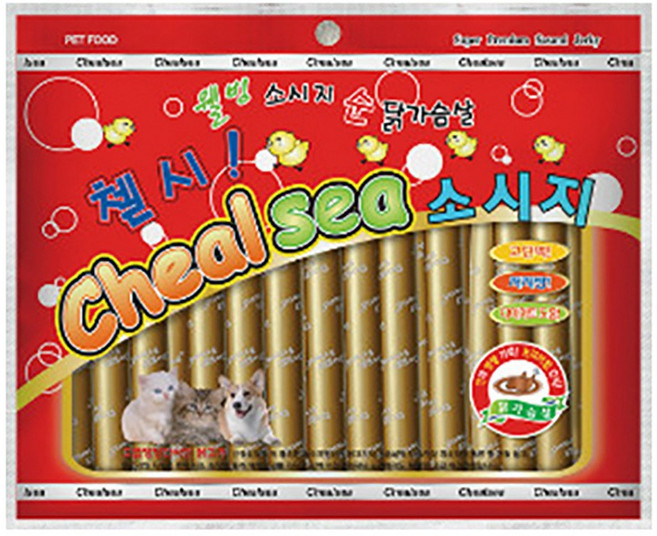 [뉴핫] 강아지간식_첼시 강아지소시지 (28개입_1/2/6/8세트), 8세트, 닭가슴살