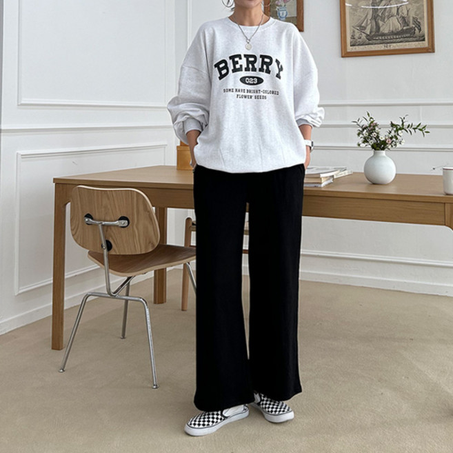 마이쏭 여성 빅사이즈 통바지 씨드와이드팬츠세트 루즈핏 운동복 상하의세트