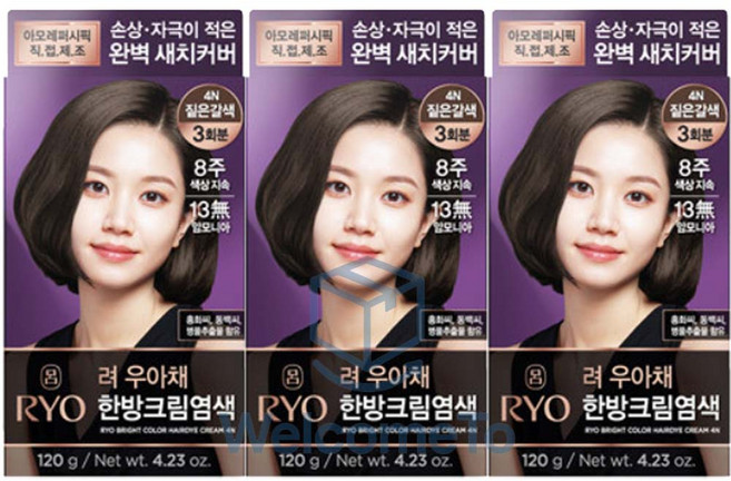 려 우아채 멋내기 새치크림 염색약 X 3개 셀프새치염색 바르는염색약 흰머리염색약 새치커버염색약 산화제, 4N 짙은갈색
