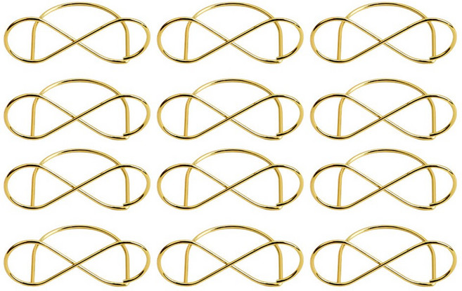 리빙준 심플 메모꽂이, 02. 리본 메모꽂이 골드 12개 세트