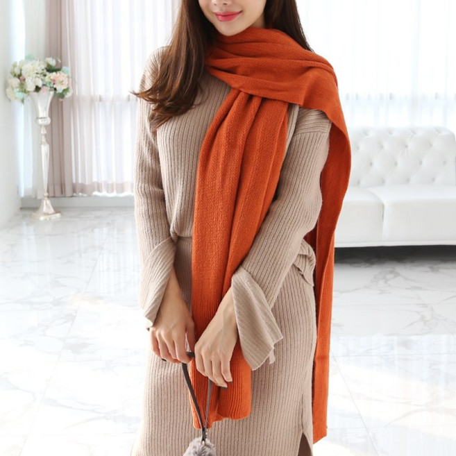 제이로그 겨울 목도리 머플러 니트 체크 롱