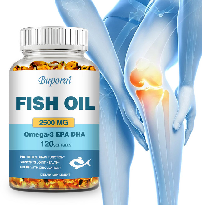 Buporai 魚油軟膠囊 - 2500毫克 Omega-3 EPA DHA 促進腦部功能、支持關節健康、輔助循環, 60組