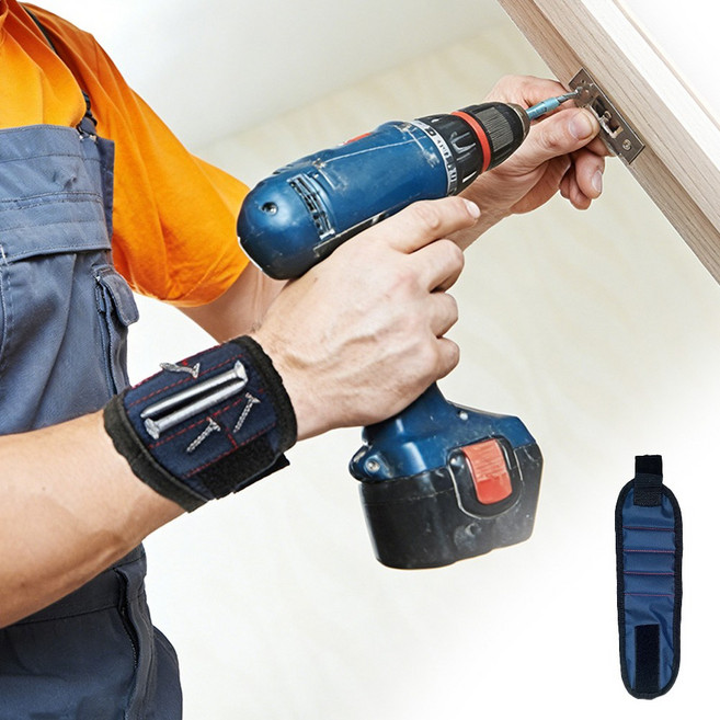 초강력 자석 손목 밴드 33cm 공구 수납 메쉬, 1개