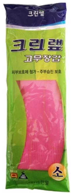 크린랲 고무장갑, 핑크, 소(S), 1개