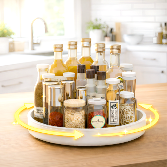 세요나 360도편리 회전 트레이, 1개, 그레이