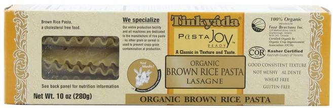 Tinkyada 현미 라자냐 파스타 면 280g x 6팩 라자니아 Lasagna Brown Rice, 6개, 없음
