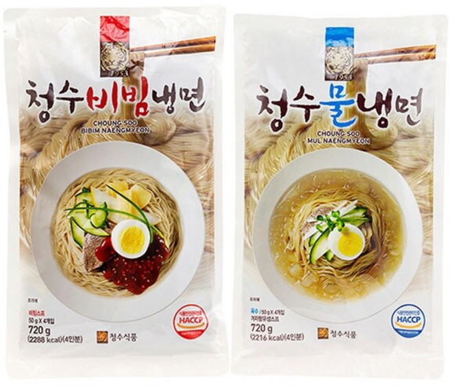 청수냉면 2종 모음 (2봉 구성)8인분, 720g, 1개
