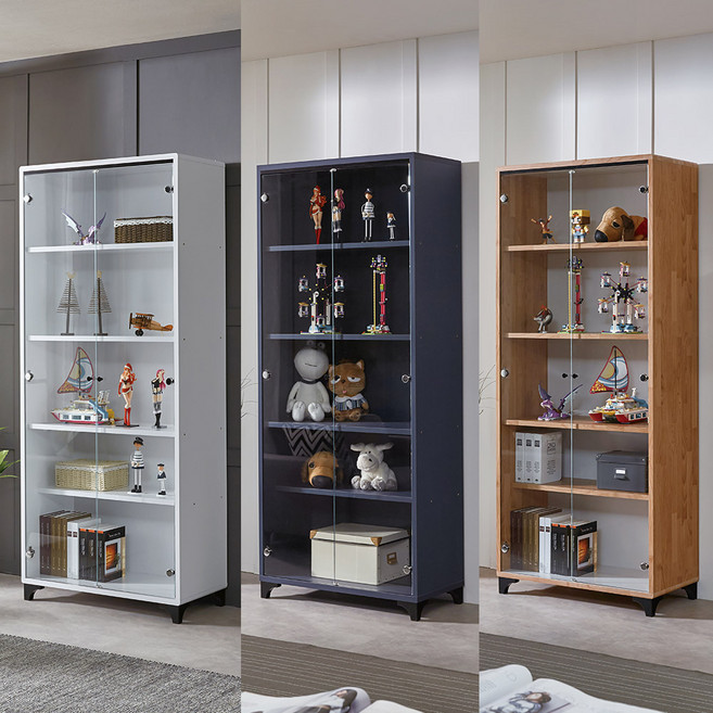 데코앤비 브르노 유리장식장피규어진열장양주장진열장 모음, 5칸 800_네이비