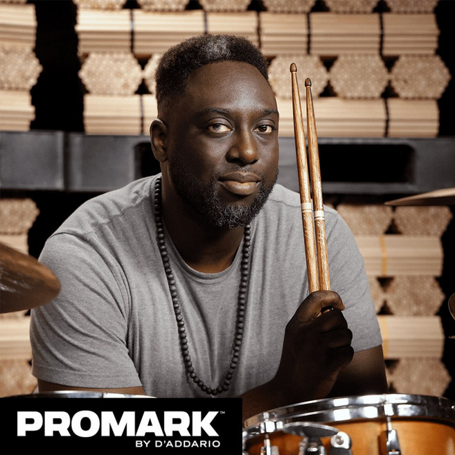 프로마크 라넬루이스 시그니처 드럼 스틱 파이어그레인 아콘 RBLLW-FG, 1개, 우드