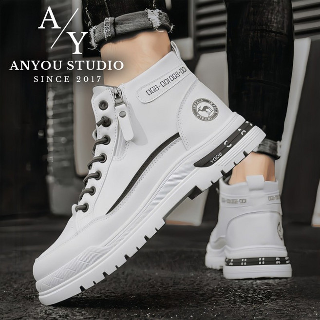 ANYOU 남성 통굽 방수 하이탑 운동화 캐주얼 스포티 마틴부츠 스니커즈
