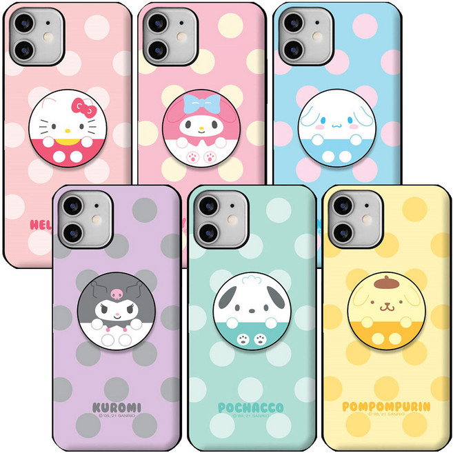 (액정필름 사은품) 헬로키티 스마트톡 카드범퍼 케이스 아이폰13 미니 프로 맥스 산리오 정품 우체국 마이멜로디