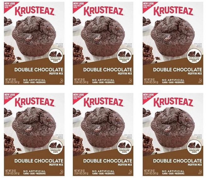 Krusteaz 시나몬 스월 퀵 브레드 믹스 572.8g(19.5온스)575287, 더블 초콜릿, 20 Ounce (Pack of 6)