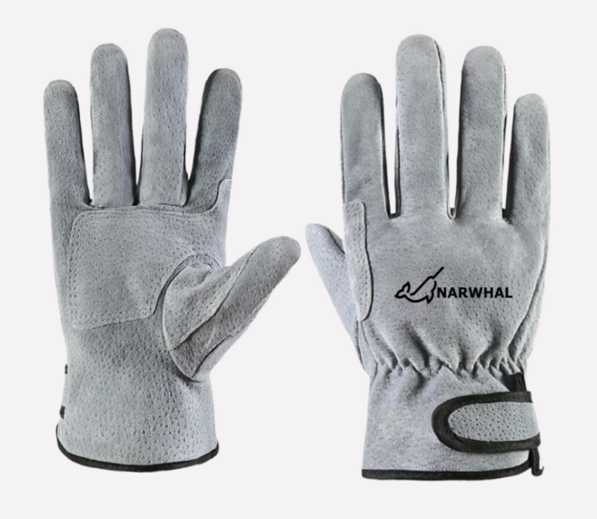 용접장갑 알곤 가죽 내열 작업 장갑 회색 돈피 - 나르웨일 통상, 1세트, 회색 - 돈피