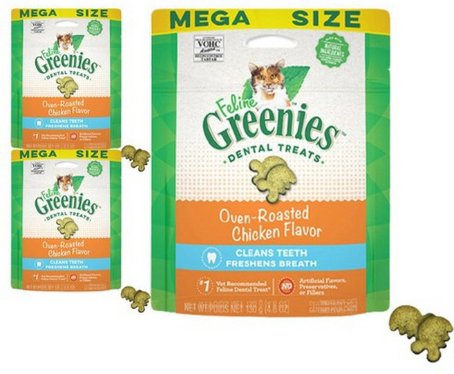 그리니즈 고양이 필라인 덴탈 스낵, 닭고기, 130g, 1개