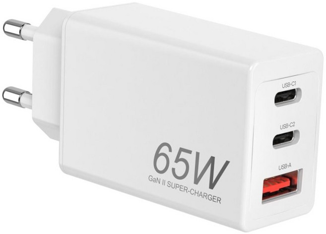 65w gan 고속 충전기 3포트 pd 퀵차지 qc3.0 멀티 어댑터 여행용 노트북 스마트폰 65w충전기, 1개