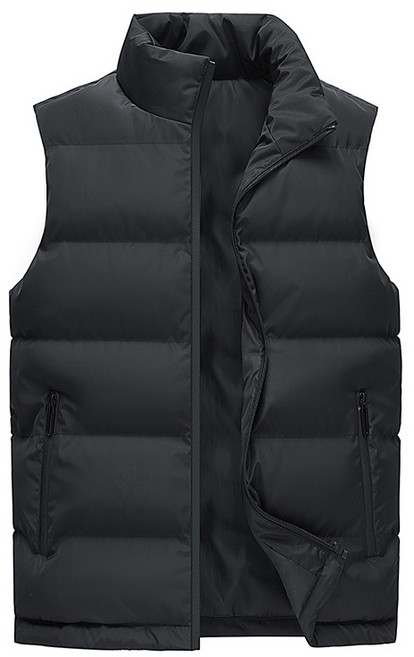 男士鋪棉背心 秋冬季 休閑 立領 無袖 保暖 防風