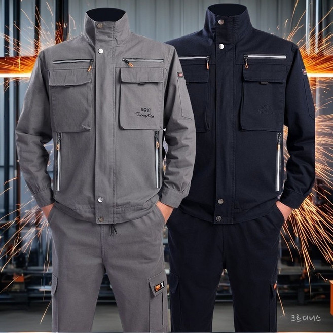 봄 가을 용접 작업복 단열 프리미엄 순면용접복 상하세트 방염복/근무복