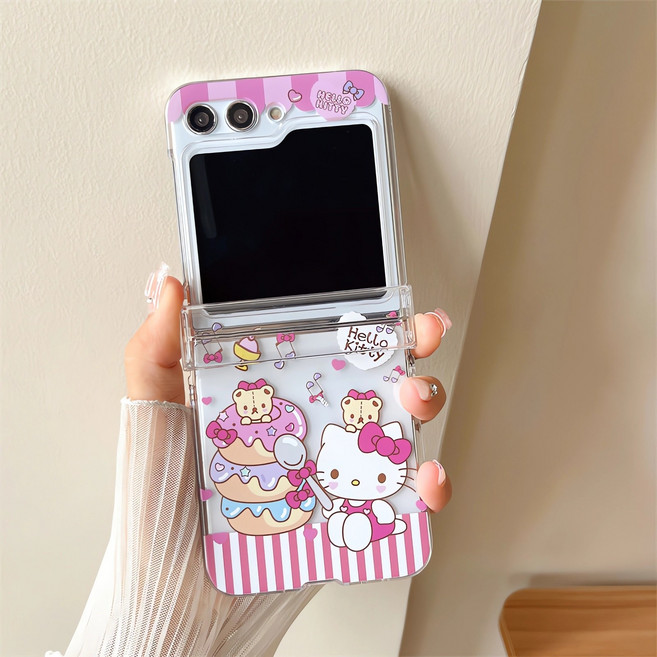 얌코 휴대폰케이스 갤럭시 z플립4 z플립5 z플립6 z플립7 힌지보호 실리콘 투명 과일 도넛