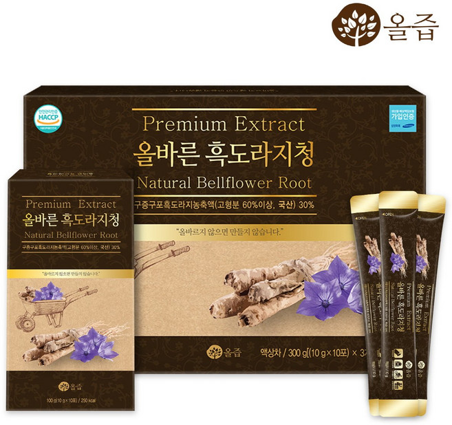 올즙 건강식품관 올바른 흑도라지청 30포, 1개