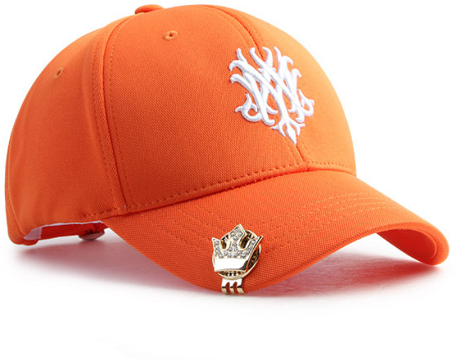 HOWN 남녀공용 스판골프모자 볼마커세트 케이스포장 골프모자, 오렌지, 1개