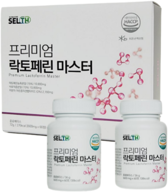 락토테미 락토페린 100%그래스패드 98% 고순도 단백질 순수 락토페린 원료 동결건조, 60정, 1개