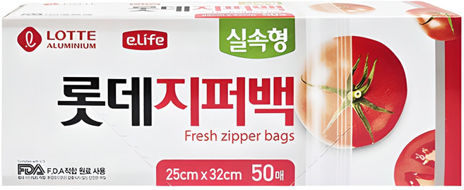 롯데이라이프 실속형 지퍼백, 25 x 32 cm, 50개입, 1개