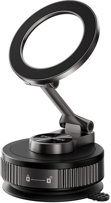 ESSAGER 맥세이프 차량용 거치대 신축 가능 접이식 초강력 흡착식 360도 회전식 + 마그네틱 링*2, 1개