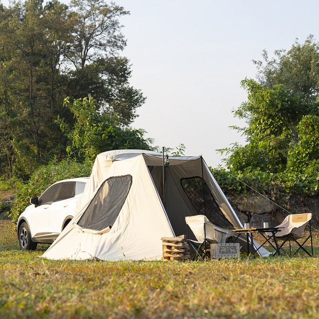 다잡 쉘터형 차박텐트 도킹 카크닉 차량용 스텔스 꼬리 카쉘터 차크닉, XL, 모던블랙