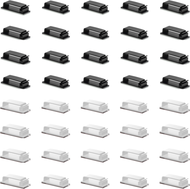 케이엠 멀티 케이블 선정리 클립, 블랙20개+화이트20개, 1세트