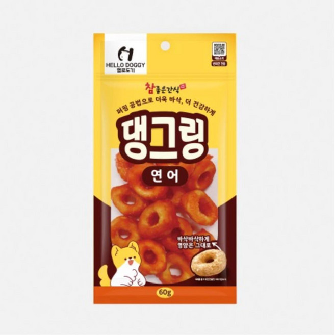 강아지 도넛 간식 연어 바삭 식감 60g 칭찬용 영양식 찾기놀이 반려견 특식