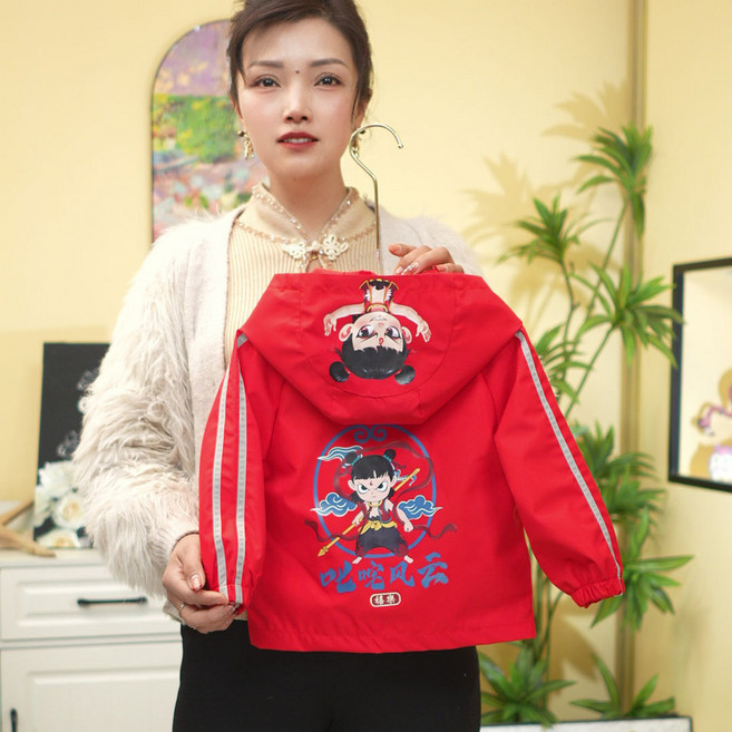 韓版兒童連帽卡通奧特M開衫風衣