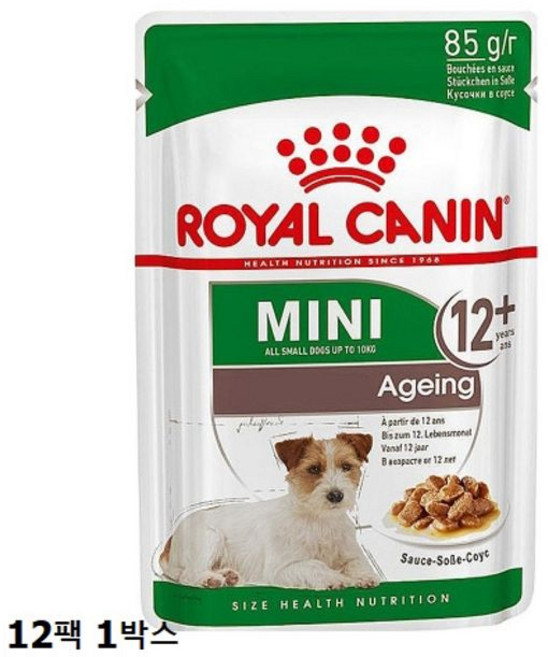 로얄캐닌 강아지 파우치 (85gx12ea) 1box 캔/파우치>>파우치, 미니 에이징 85gx12ea 1box, 85g, 12개