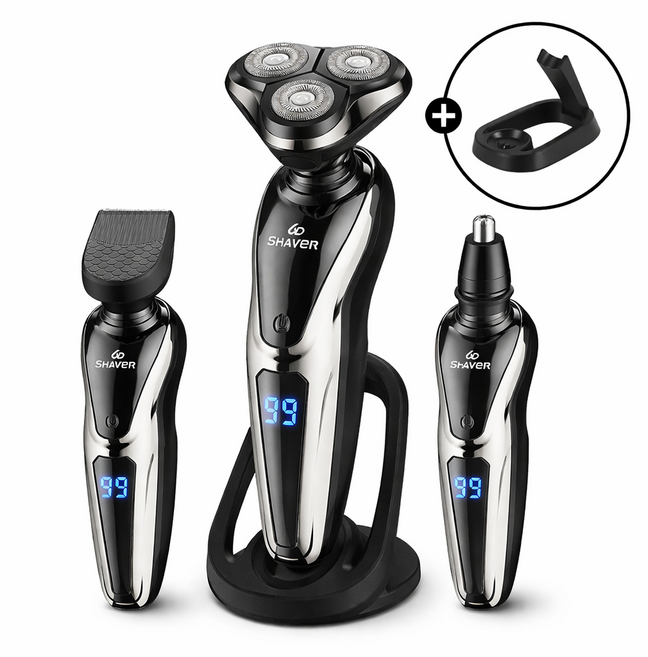 헤누스 셰이버 남자 전기 면도기 생활방수 전동 면도기, 1개, 블랙