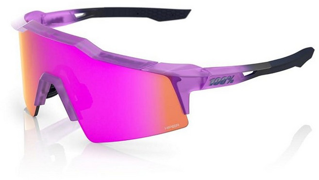 100% SPEEDCRAFT SL 스포츠 퍼포먼스 사이클링 선글라스 (광택 반투명 그레이 - 퍼플 멀티레이어 미러 렌즈)_170841, Toyoko_170841
