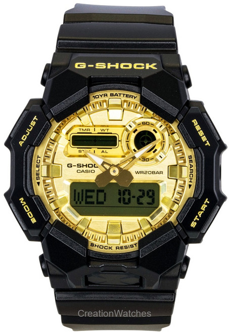 카시오 G-Shock 바이오 기반 레진 스트랩 아날로그 디지털 골드 다이얼 쿼츠 GA-010GGB-1A9 200M 남성용 시계