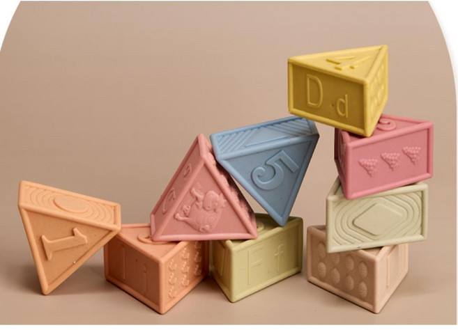 유아 말랑쌓기블록 9종 소근육촉감놀이 장난감 초3선물 실리콘장난감 아동