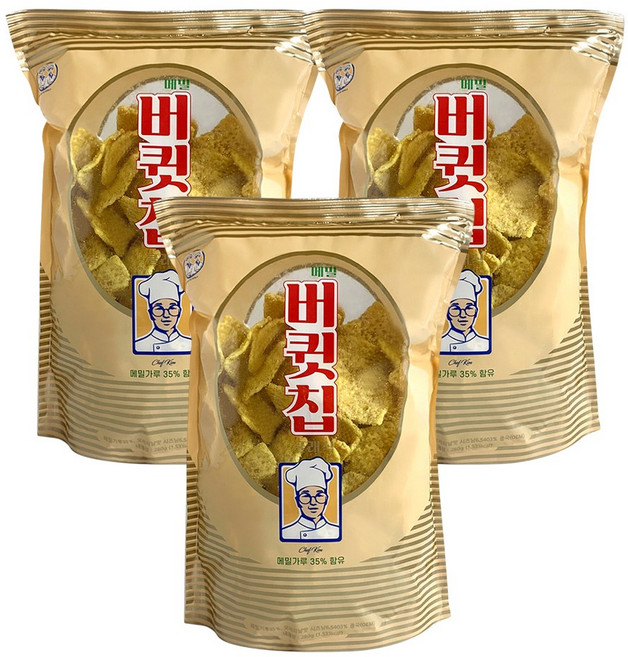 클래식 버큇칩 스낵, 280g, 3개