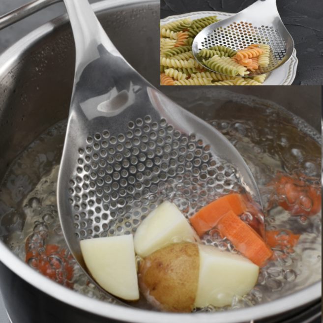 스거름망국자 텐 국자 요리스푼이유식 타공건지개스푼32cm주방도구, 타공국자, 1개