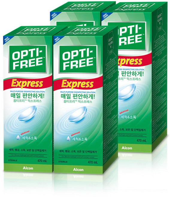 옵티프리 익스프레스 렌즈 세정액, 470ml, 4개