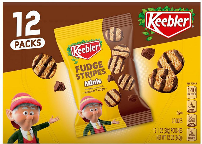 키블러 온더고 퍼지 스트라이프 쿠키 12온스 12ct, 28g, 12개