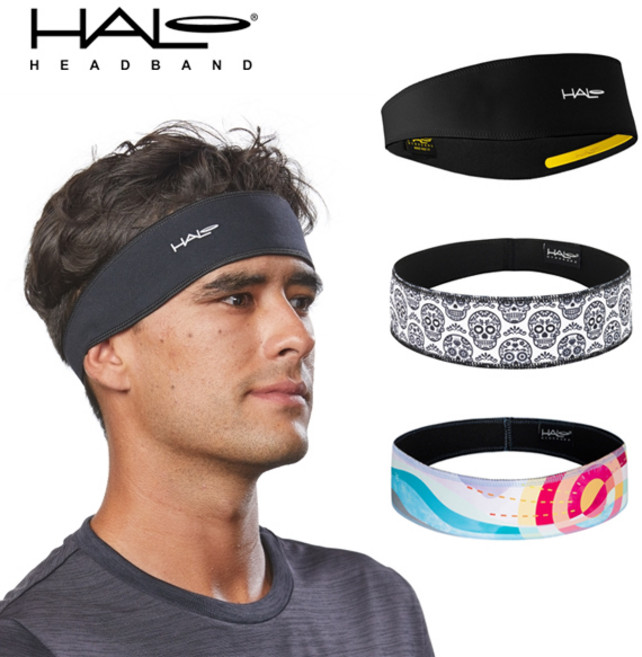 할로밴드 풀오버 2인치 스포츠 밴드형 헤드밴드, 모자이크 블루