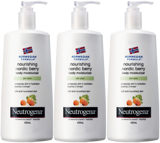 뉴트로지나 노르딕베리 모이스춰라이저 바디로션, 450ml, 3개