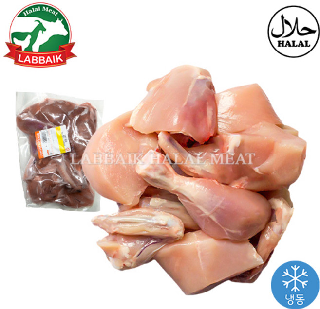 LABBAIK Halal Fresh Chicken Cut Meat 900g / 치킨컷 (절단계육), 1개